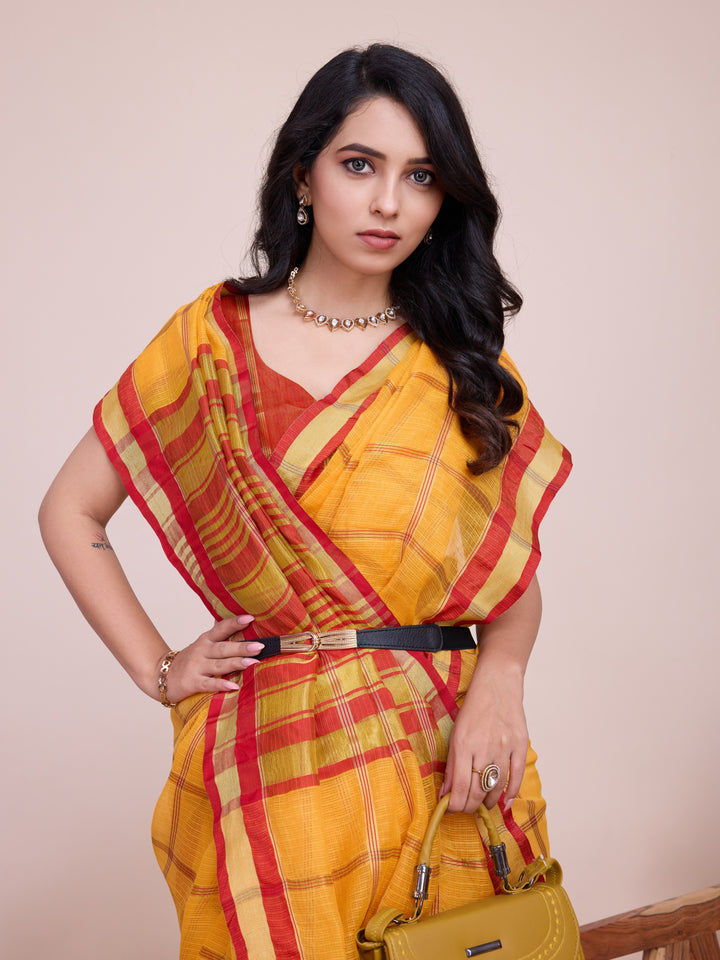 Beautiful Kota Doriya Saree with Blouse | Captivating Traditional Ensemble