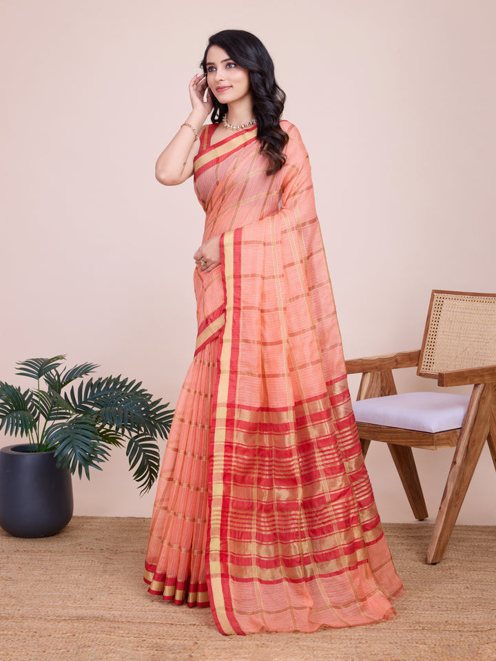 Beautiful Kota Doriya Saree with Blouse | Captivating Traditional Ensemble