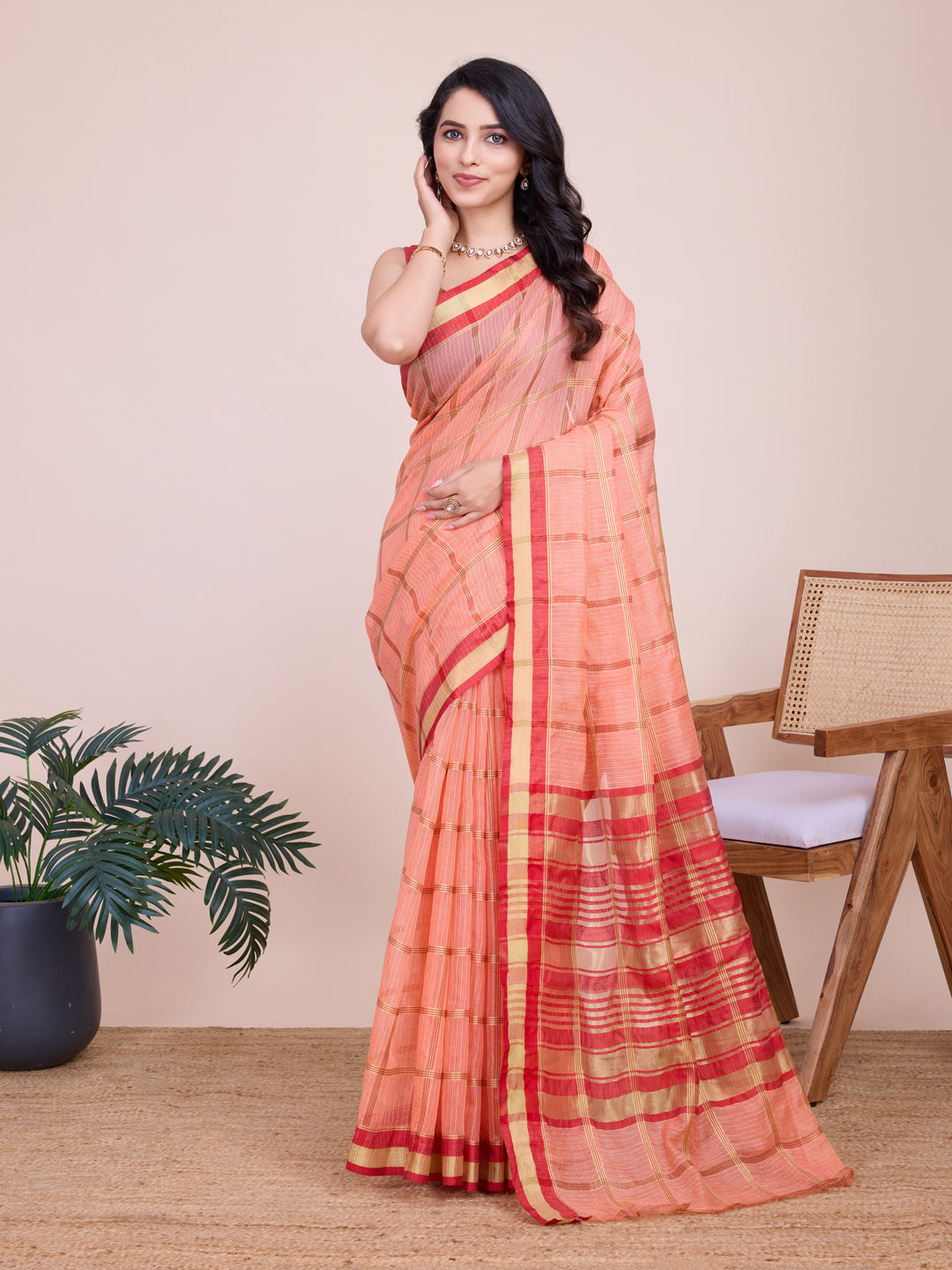 Beautiful Kota Doriya Saree with Blouse | Captivating Traditional Ensemble