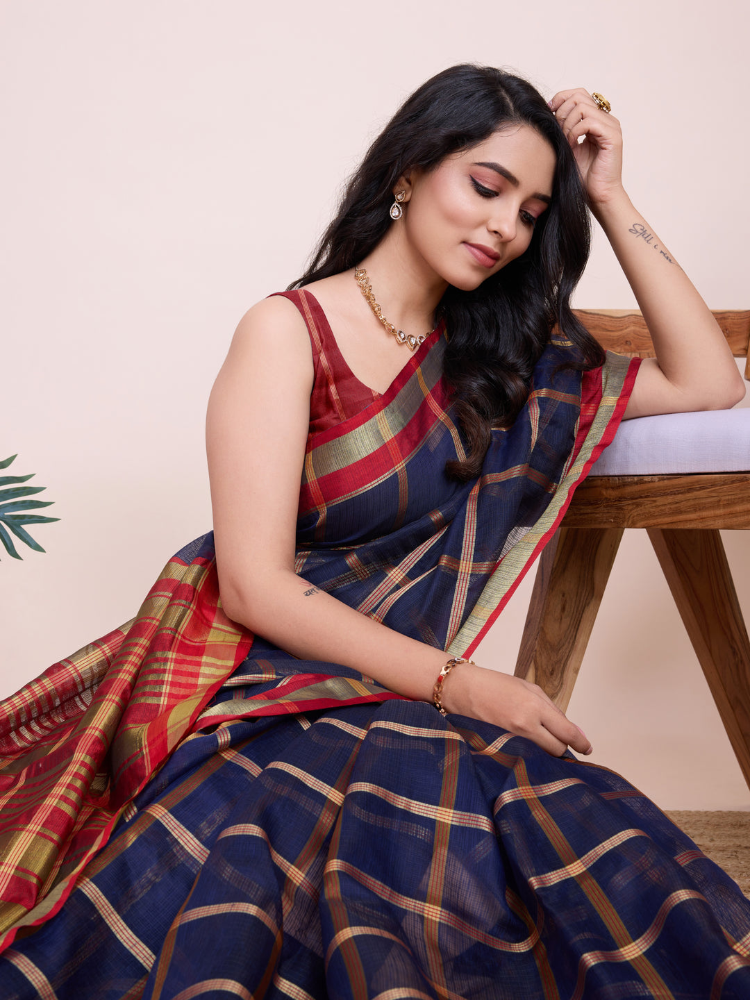 Beautiful Kota Doriya Saree with Blouse | Captivating Traditional Ensemble