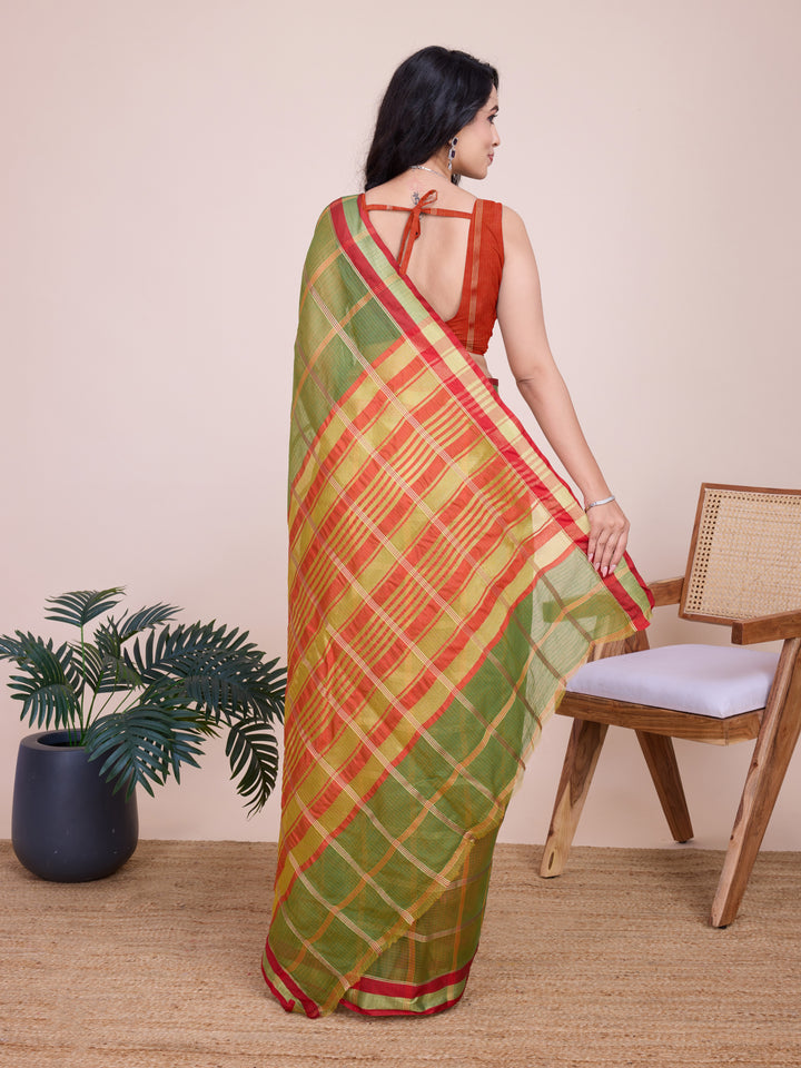 Beautiful Kota Doriya Saree with Blouse | Captivating Traditional Ensemble