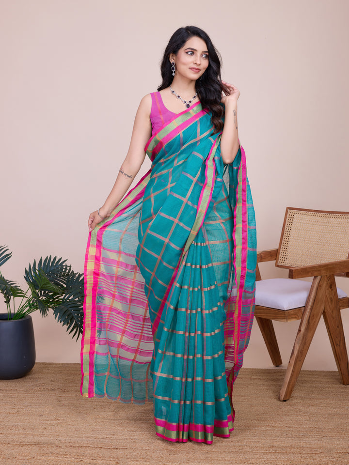 Beautiful Kota Doriya Saree with Blouse | Captivating Traditional Ensemble