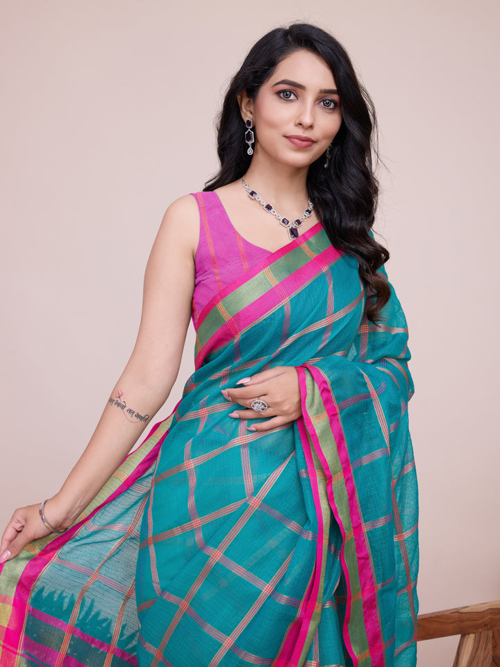 Beautiful Kota Doriya Saree with Blouse | Captivating Traditional Ensemble