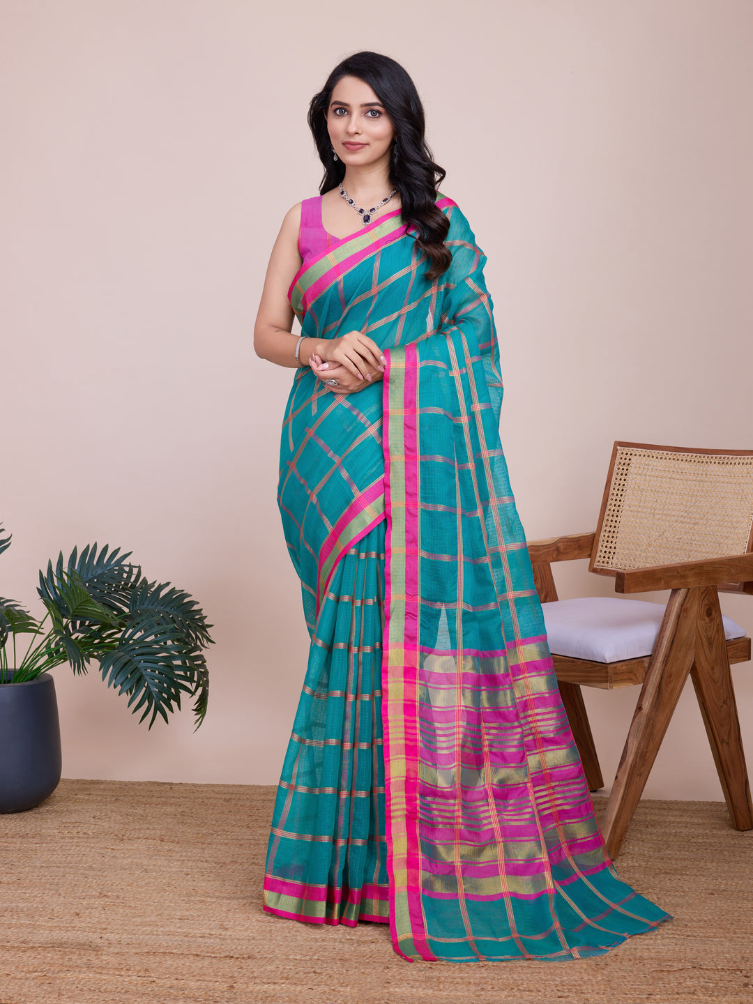 Beautiful Kota Doriya Saree with Blouse | Captivating Traditional Ensemble