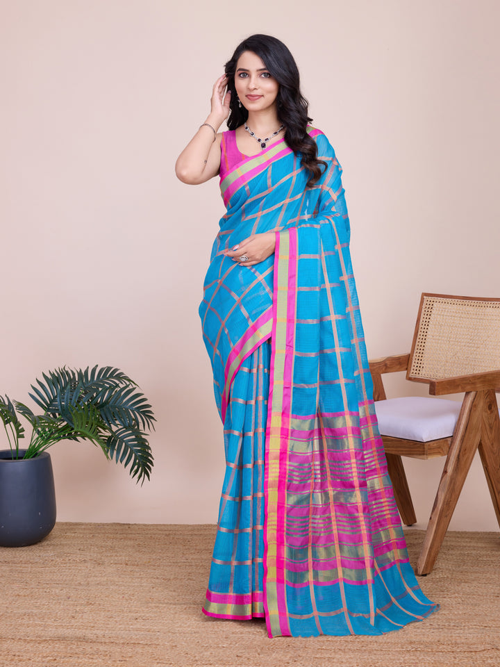 Beautiful Kota Doriya Saree with Blouse | Captivating Traditional Ensemble