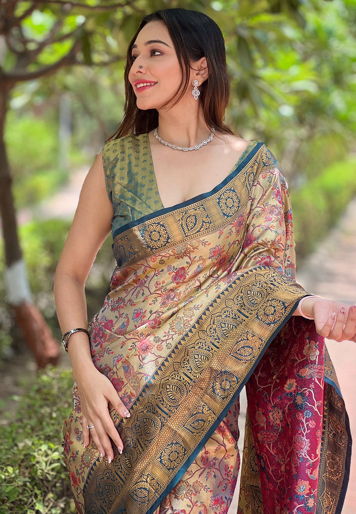 Beautiful Woven Silk Saree with | Ideal Pick for Weddings and Parties