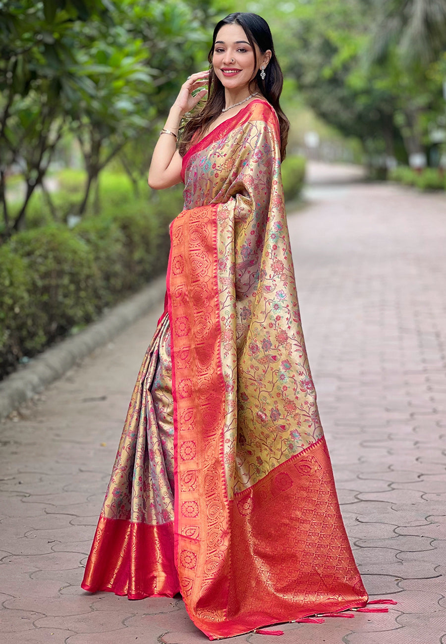 Beautiful Woven Silk Saree with | Ideal Pick for Weddings and Parties