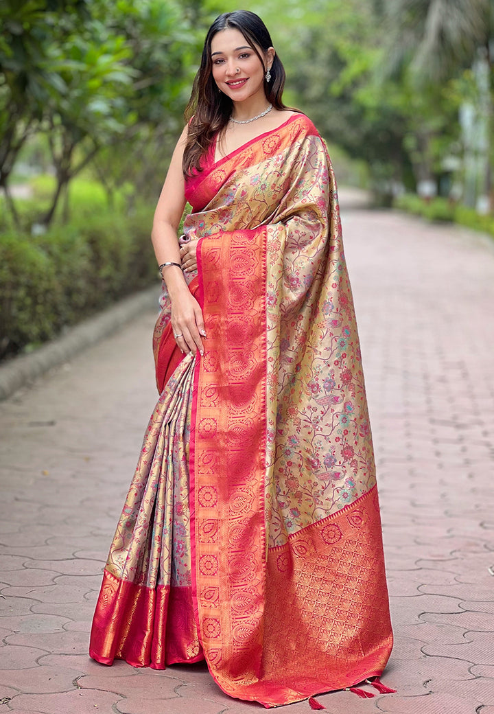 Beautiful Woven Silk Saree with | Ideal Pick for Weddings and Parties