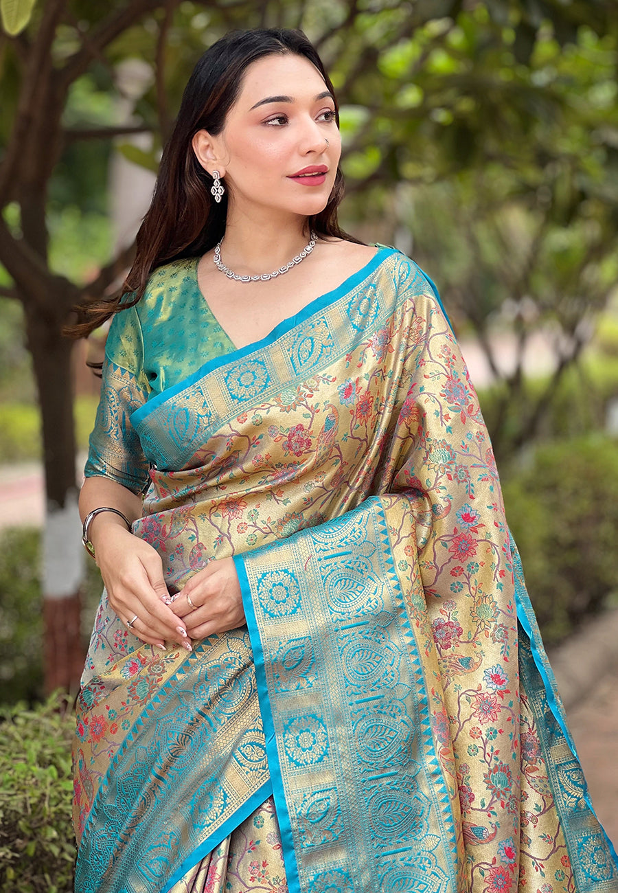 Beautiful Woven Silk Saree with | Ideal Pick for Weddings and Parties