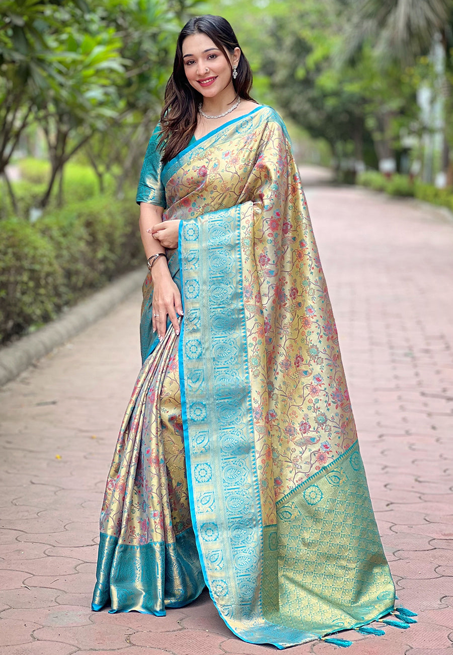 Beautiful Woven Silk Saree with | Ideal Pick for Weddings and Parties