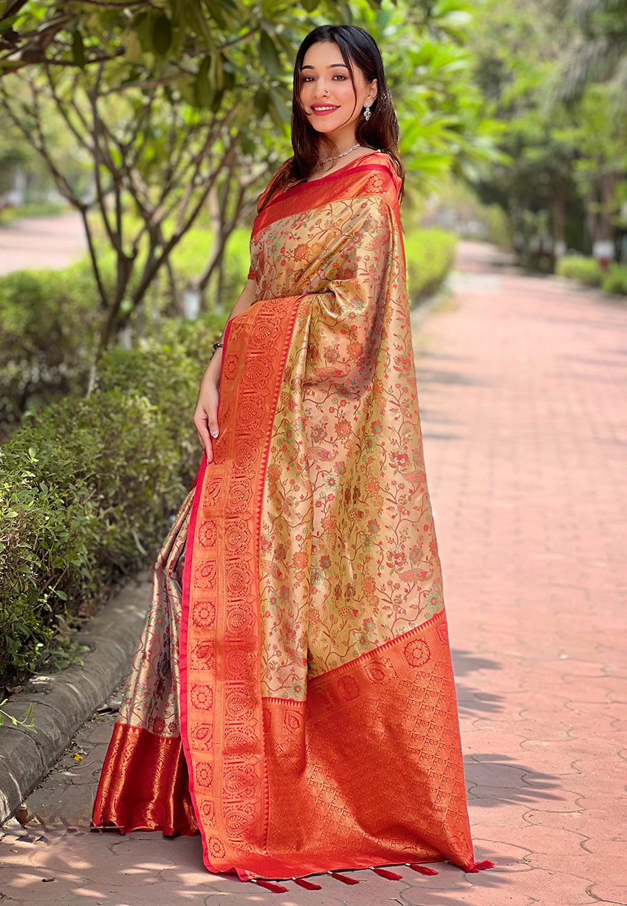 Beautiful Woven Silk Saree with | Ideal Pick for Weddings and Parties