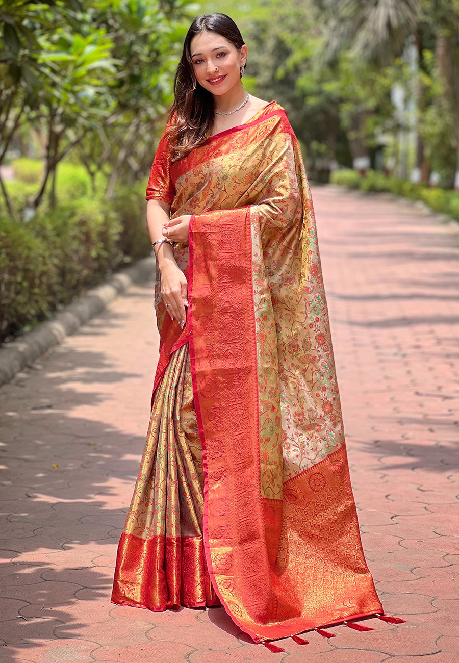 Beautiful Woven Silk Saree with | Ideal Pick for Weddings and Parties