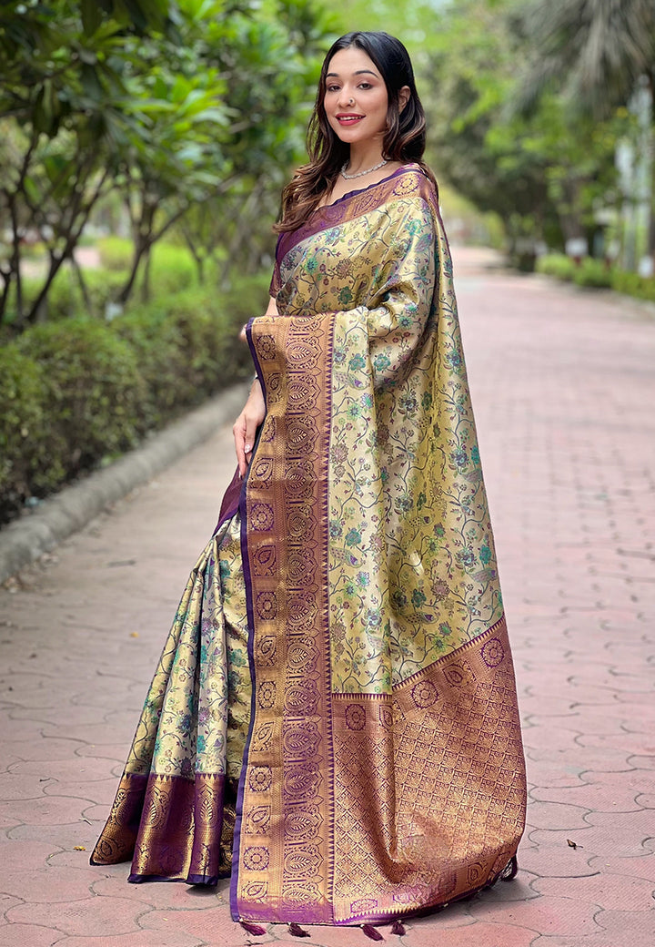 Beautiful Woven Silk Saree with | Ideal Pick for Weddings and Parties