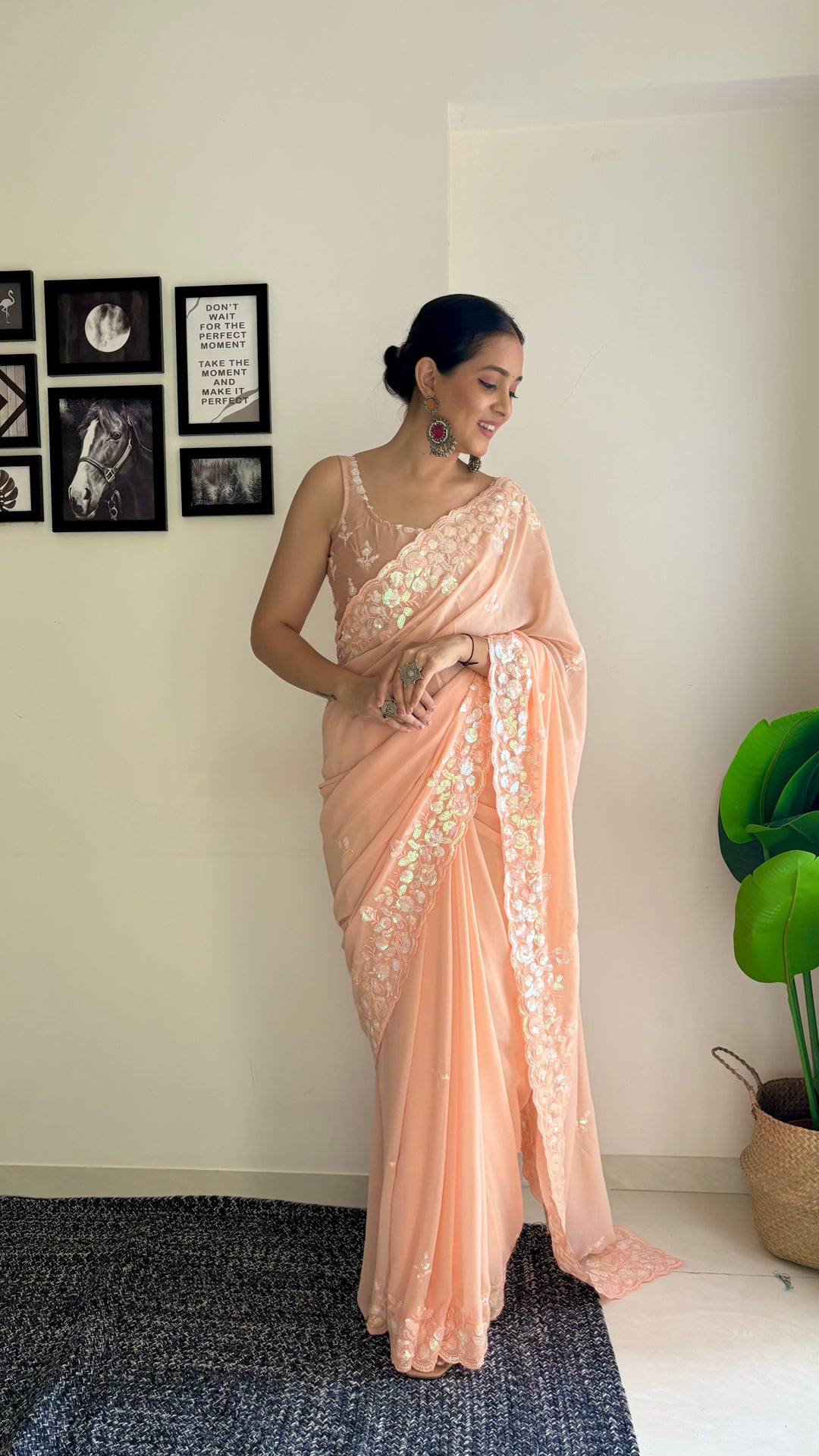 Beautiful Georgette Saree with Blouse | Perfect for Special Celebrations