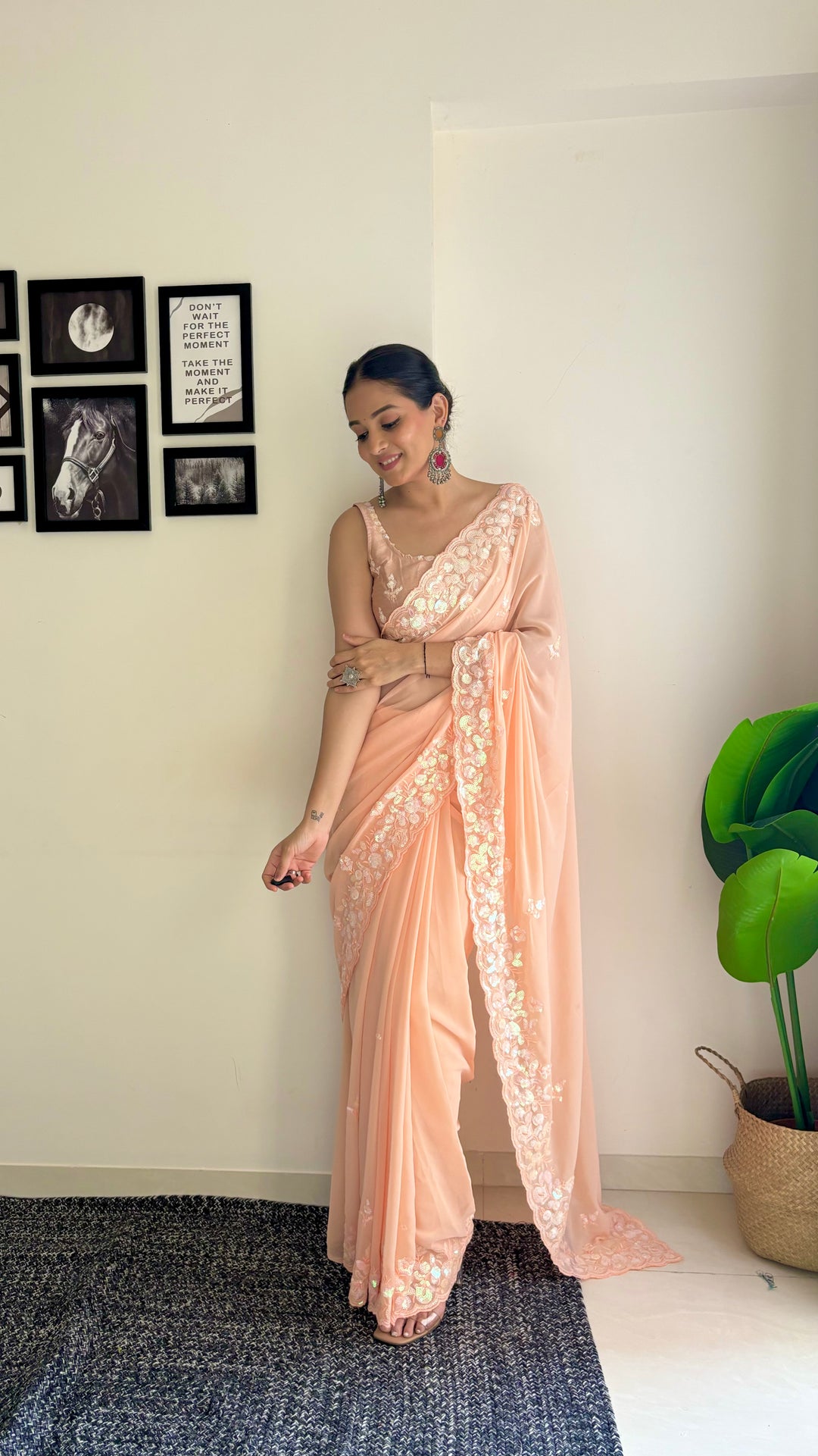 Beautiful Georgette Saree with Blouse | Perfect for Special Celebrations