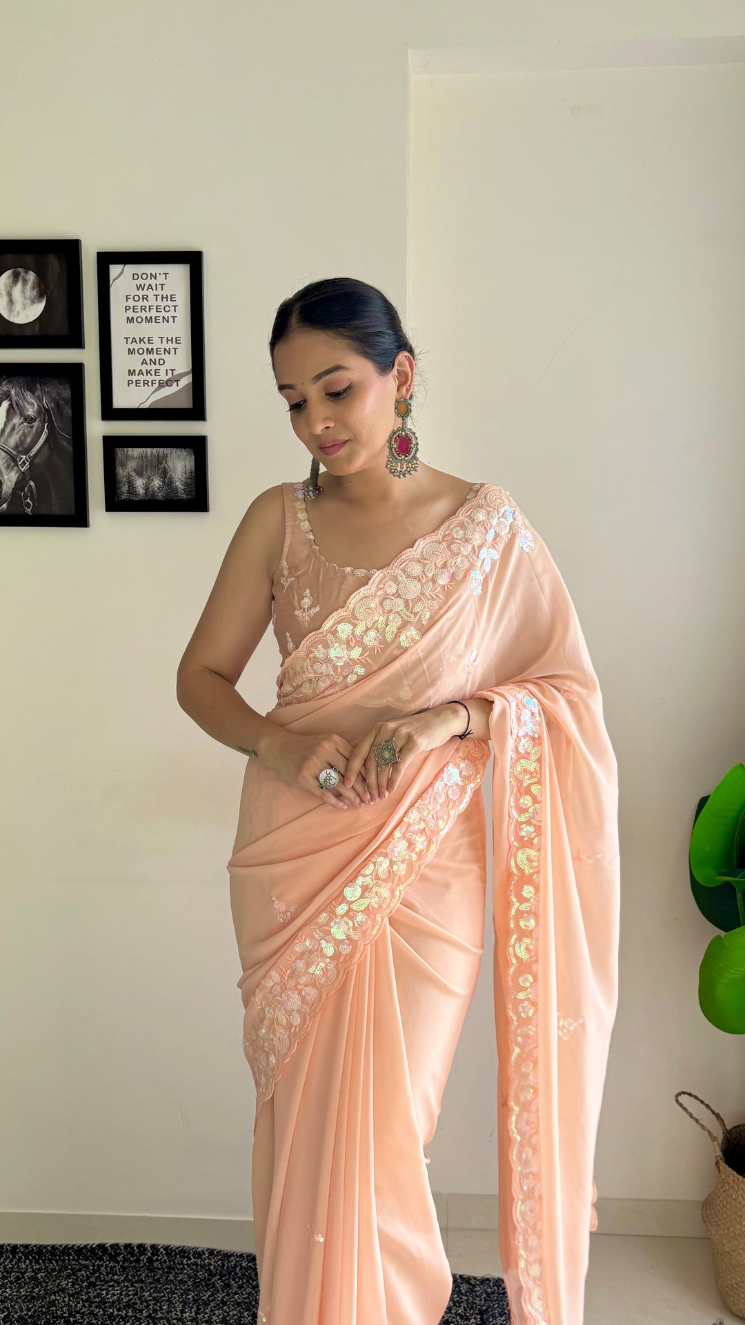 Beautiful Georgette Saree with Blouse | Perfect for Special Celebrations