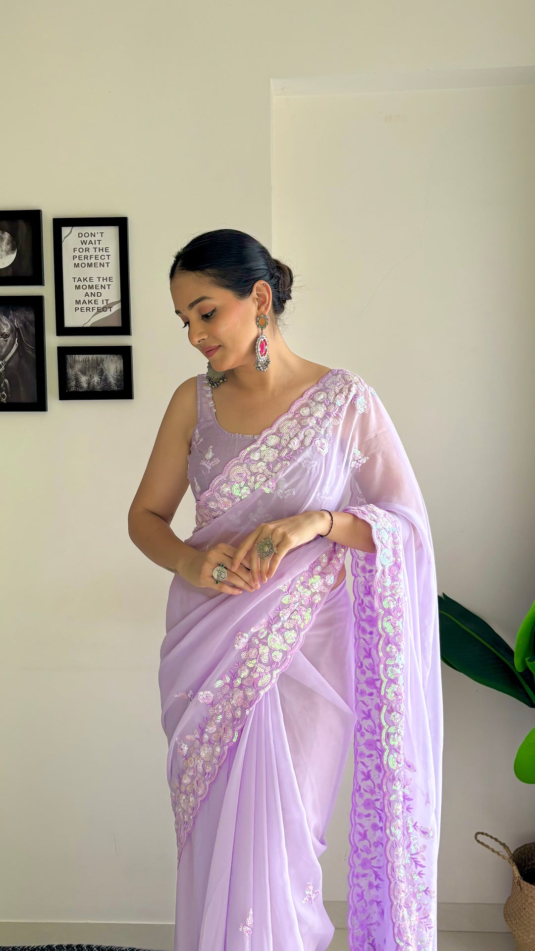 Beautiful Georgette Saree with Blouse | Perfect for Special Celebrations