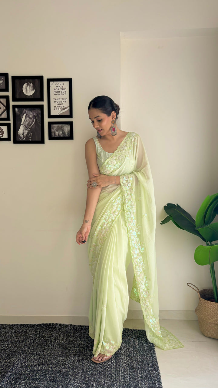 Beautiful Georgette Saree with Blouse | Perfect for Special Celebrations