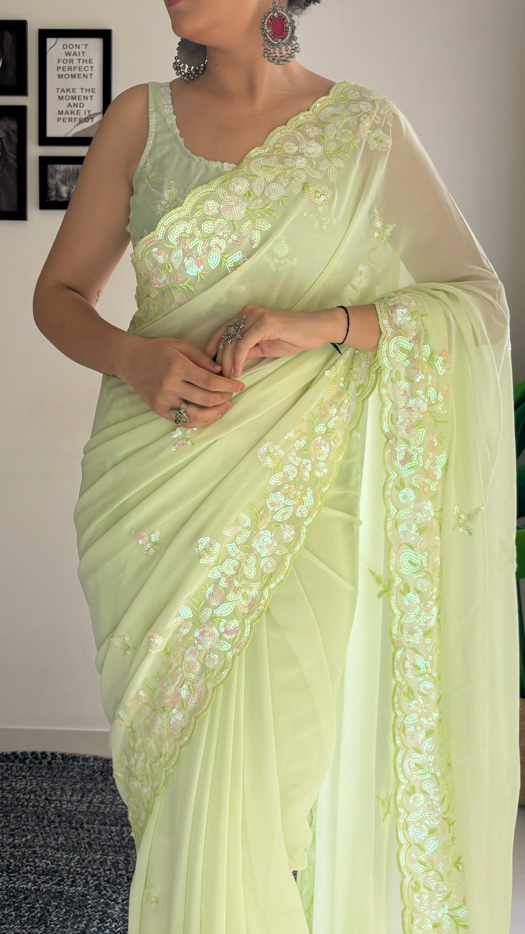 Beautiful Georgette Saree with Blouse | Perfect for Special Celebrations