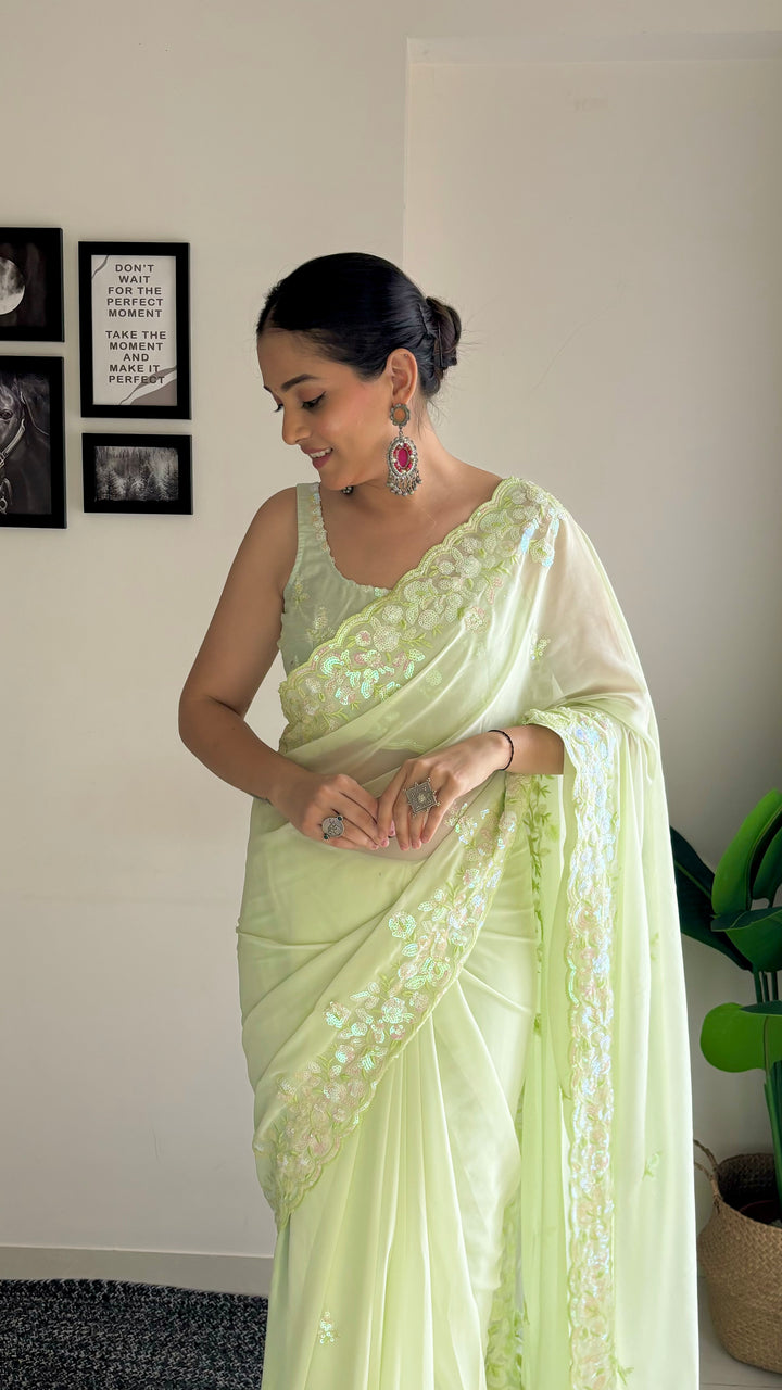 Beautiful Georgette Saree with Blouse | Perfect for Special Celebrations