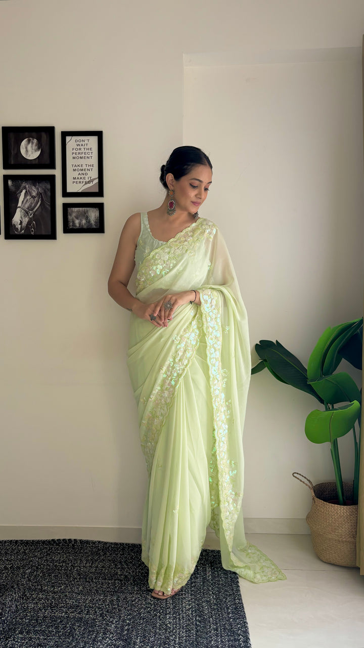 Beautiful Georgette Saree with Blouse | Perfect for Special Celebrations