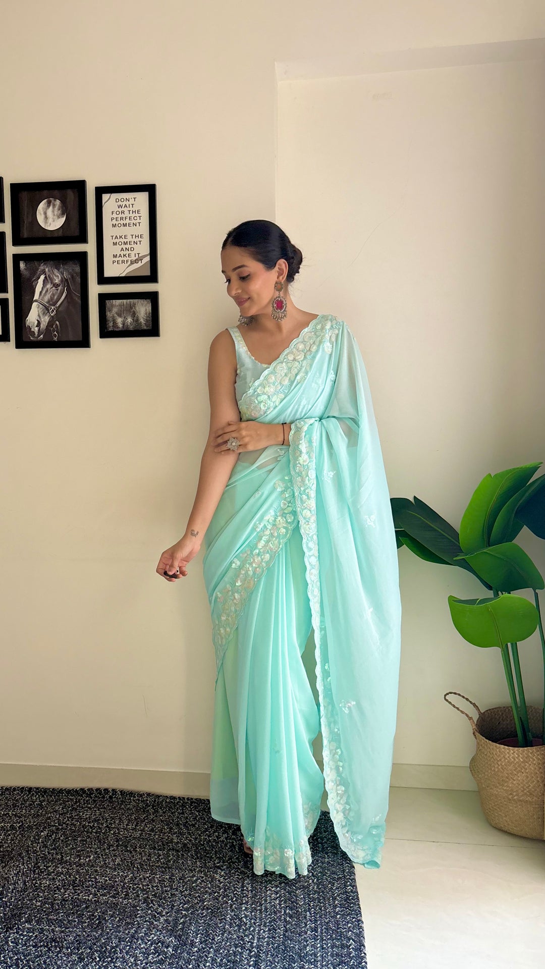 Beautiful Georgette Saree with Blouse | Perfect for Special Celebrations