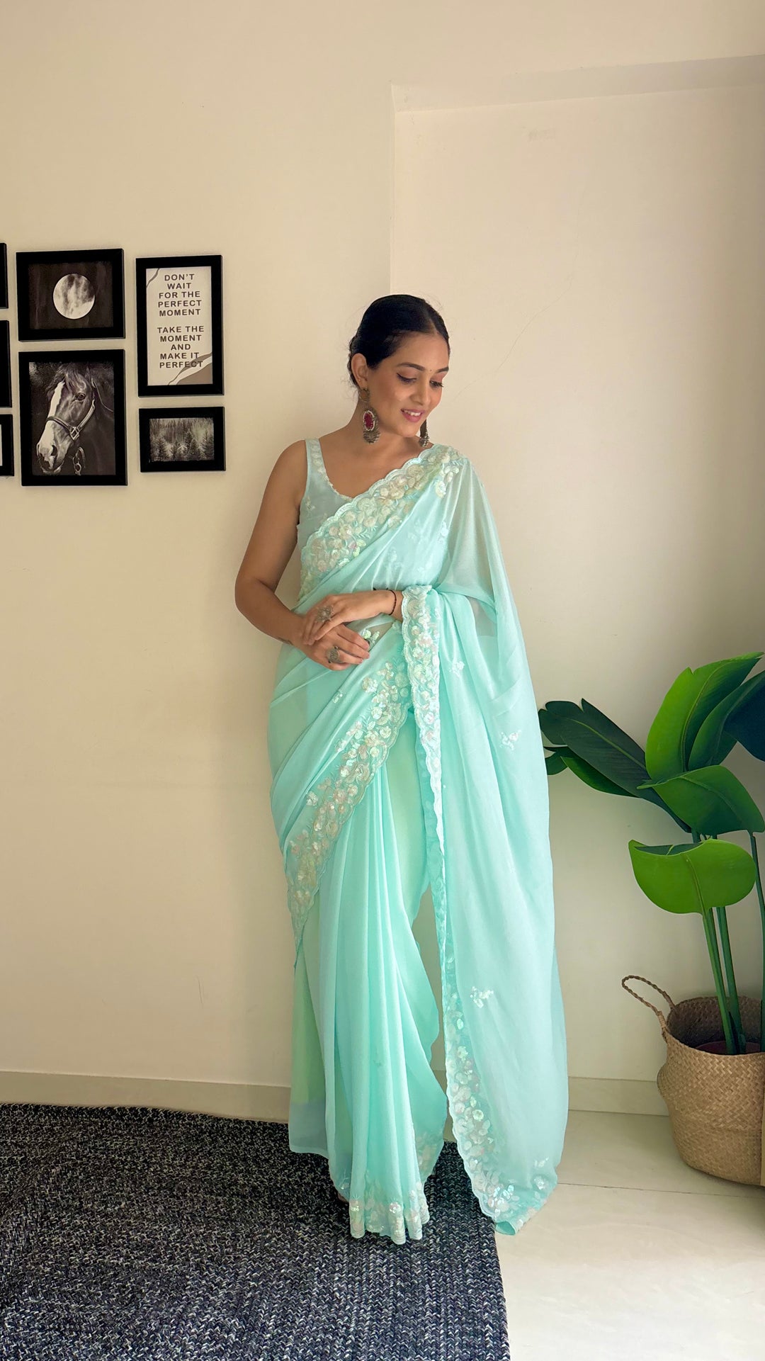 Beautiful Georgette Saree with Blouse | Perfect for Special Celebrations