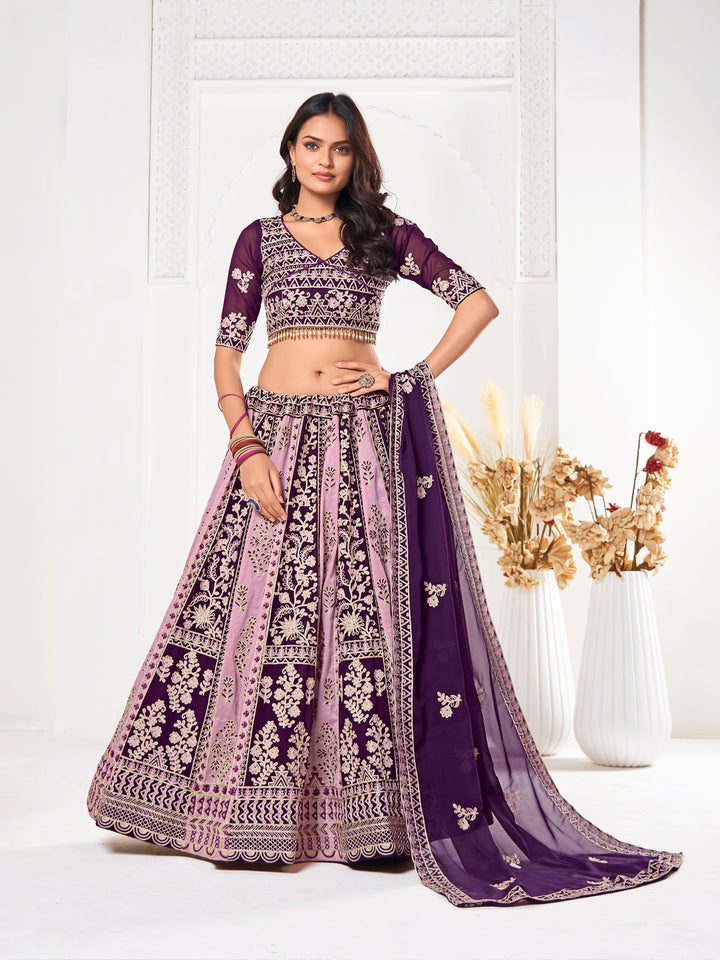 Beautiful Purple Georgette Lehenga with Purple Dupatta | A Graceful Addition to Your Wardrobe