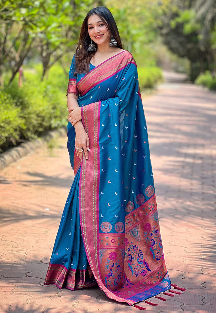 Paithani Silk Saree | Wevon Paithani Meenakari Designer | Special Event Elegance