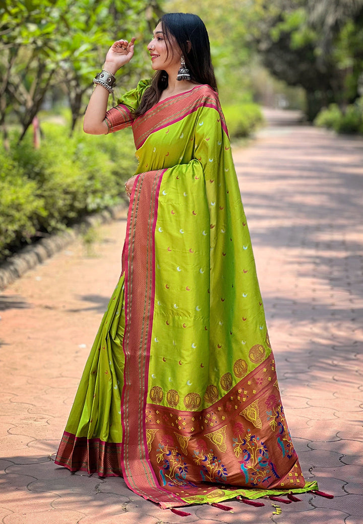 Paithani Silk Saree | Wevon Paithani Meenakari Designer | Special Event Elegance