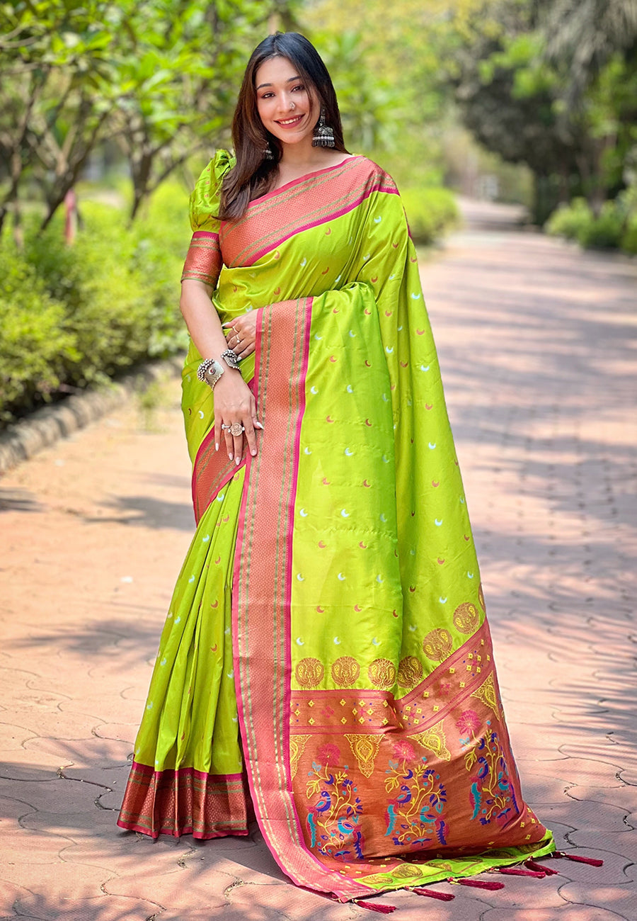 Paithani Silk Saree | Wevon Paithani Meenakari Designer | Special Event Elegance