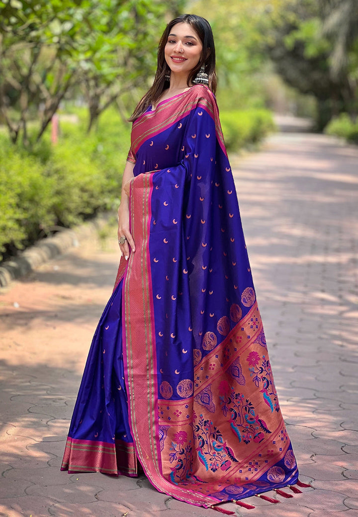 Paithani Silk Saree | Wevon Paithani Meenakari Designer | Special Event Elegance