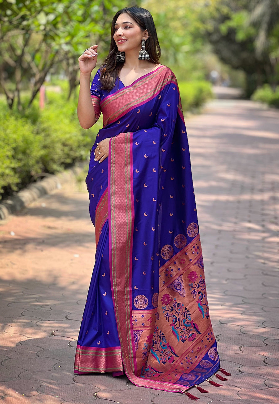 Paithani Silk Saree | Wevon Paithani Meenakari Designer | Special Event Elegance