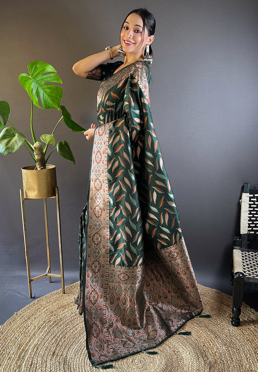 Elegant Soft-Silk Saree with Woven Jari Design | Perfect for Weddings & Festivals