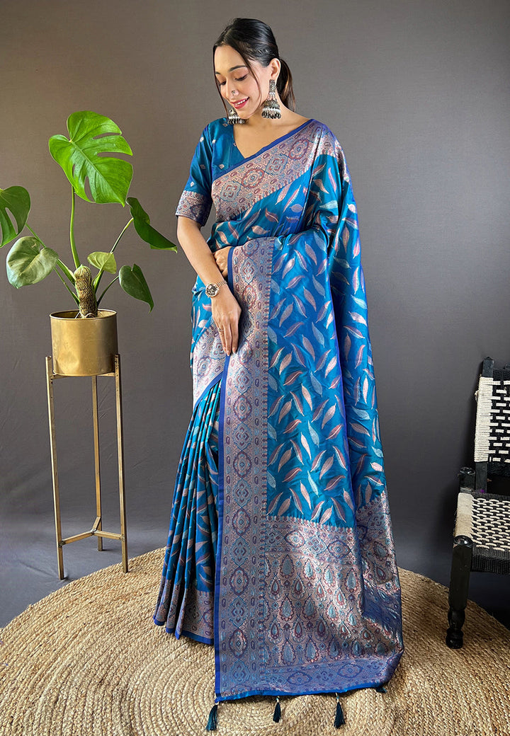 Elegant Soft-Silk Saree with Woven Jari Design | Perfect for Weddings & Festivals