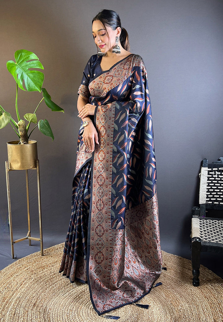 Elegant Soft-Silk Saree with Woven Jari Design | Perfect for Weddings & Festivals