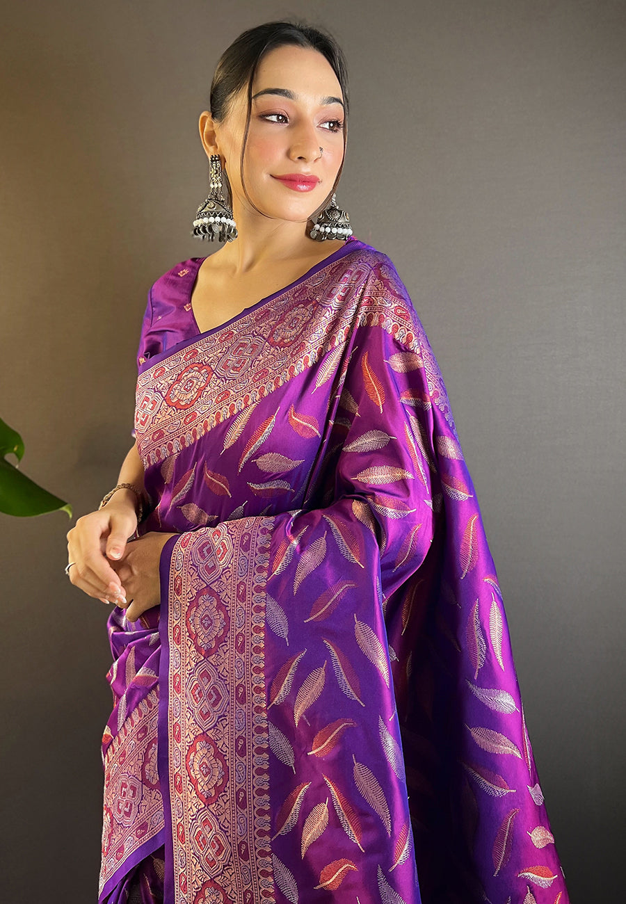 Elegant Soft-Silk Saree with Woven Jari Design | Perfect for Weddings & Festivals