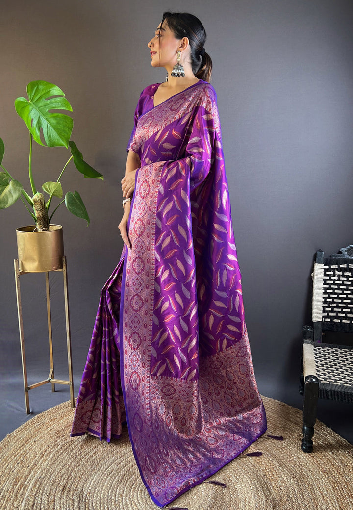 Elegant Soft-Silk Saree with Woven Jari Design | Perfect for Weddings & Festivals