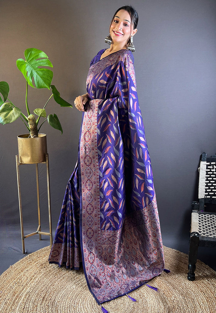 Elegant Soft-Silk Saree with Woven Jari Design | Perfect for Weddings & Festivals