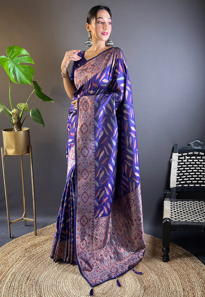 Elegant Soft-Silk Saree with Woven Jari Design | Perfect for Weddings & Festivals