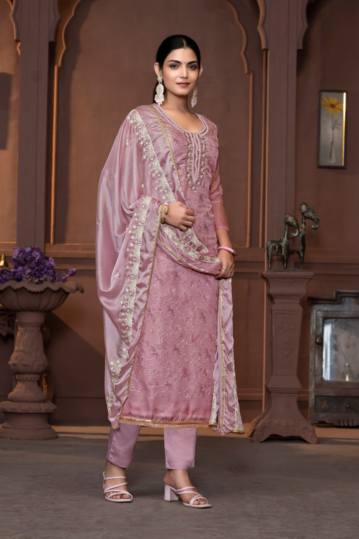 Viscose Organza Salwar Kameez with Intricate Embroidery and Designer Dupatta | Perfect for Festive Occasions