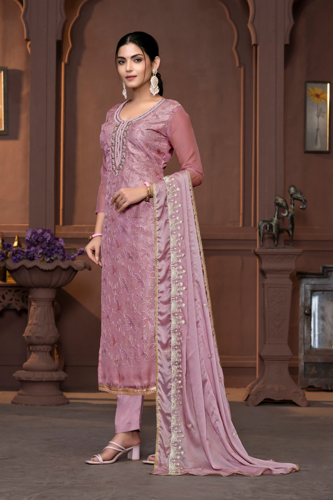 Viscose Organza Salwar Kameez with Intricate Embroidery and Designer Dupatta | Perfect for Festive Occasions