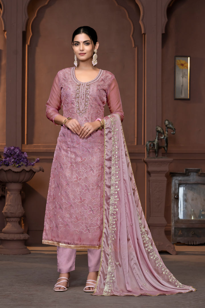 Viscose Organza Salwar Kameez with Intricate Embroidery and Designer Dupatta | Perfect for Festive Occasions