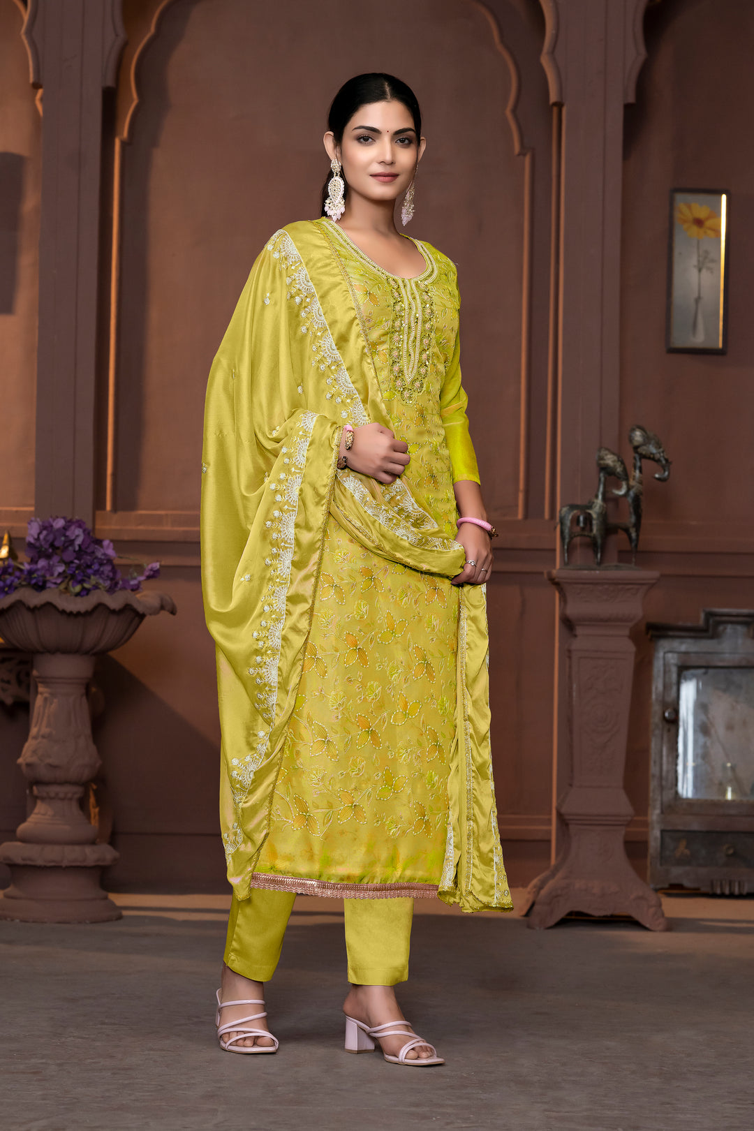 Viscose Organza Salwar Kameez with Intricate Embroidery and Designer Dupatta | Perfect for Festive Occasions