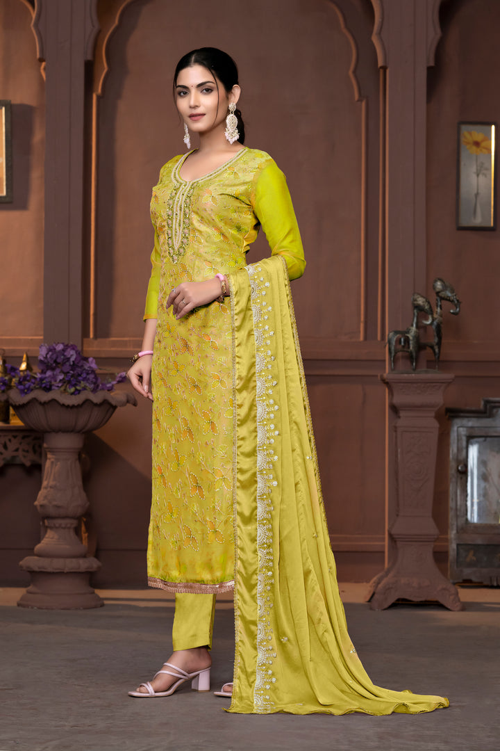 Viscose Organza Salwar Kameez with Intricate Embroidery and Designer Dupatta | Perfect for Festive Occasions