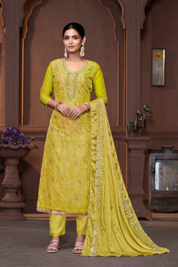 Viscose Organza Salwar Kameez with Intricate Embroidery and Designer Dupatta | Perfect for Festive Occasions