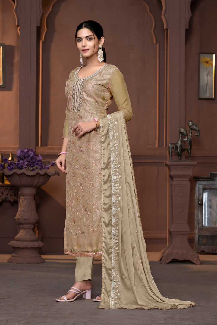 Viscose Organza Salwar Kameez with Intricate Embroidery and Designer Dupatta | Perfect for Festive Occasions