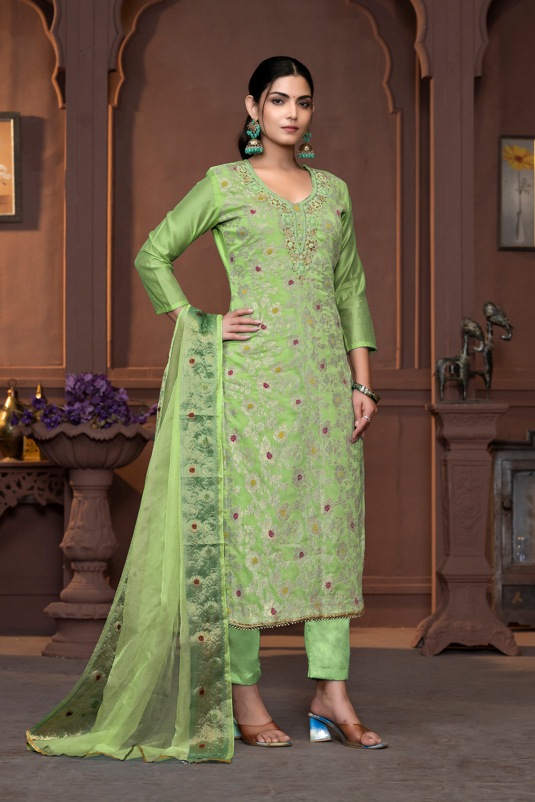 Elegant Muslin Cotton Salwar Kameez with Handwork | Wevon Designer Collection