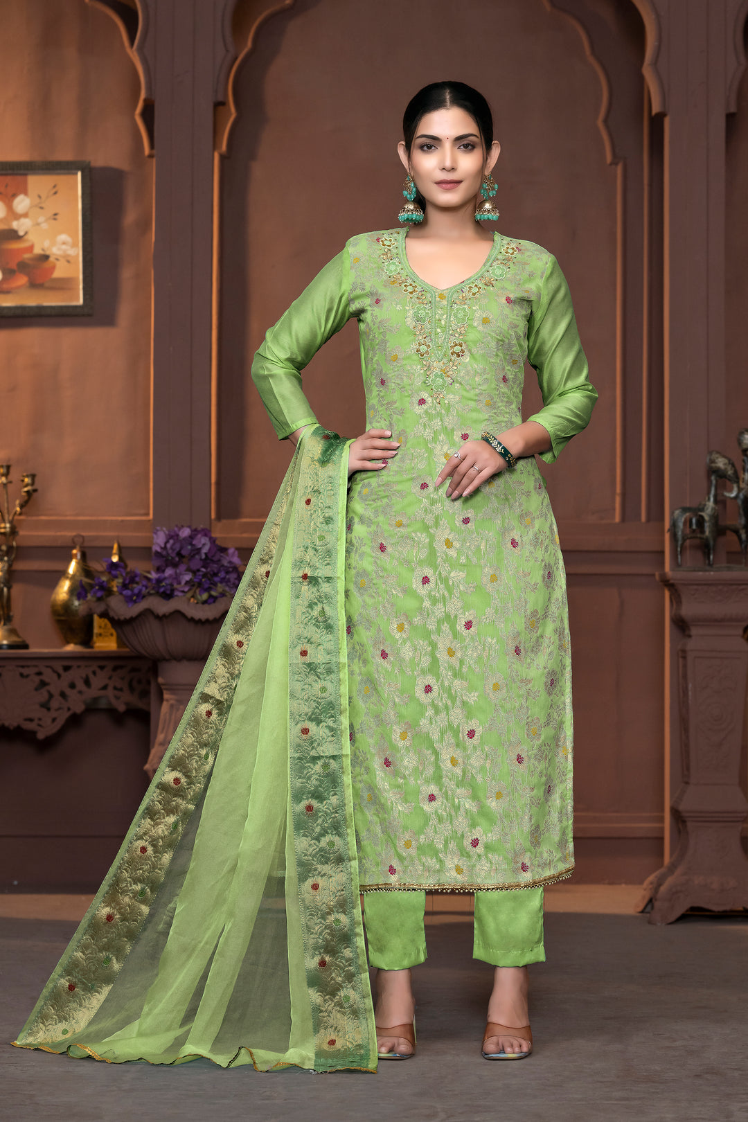 Elegant Muslin Cotton Salwar Kameez with Handwork | Wevon Designer Collection