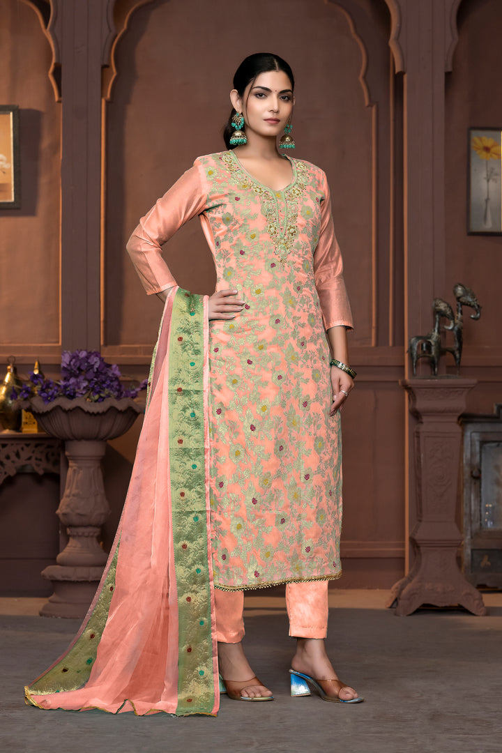 Elegant Muslin Cotton Salwar Kameez with Handwork | Wevon Designer Collection